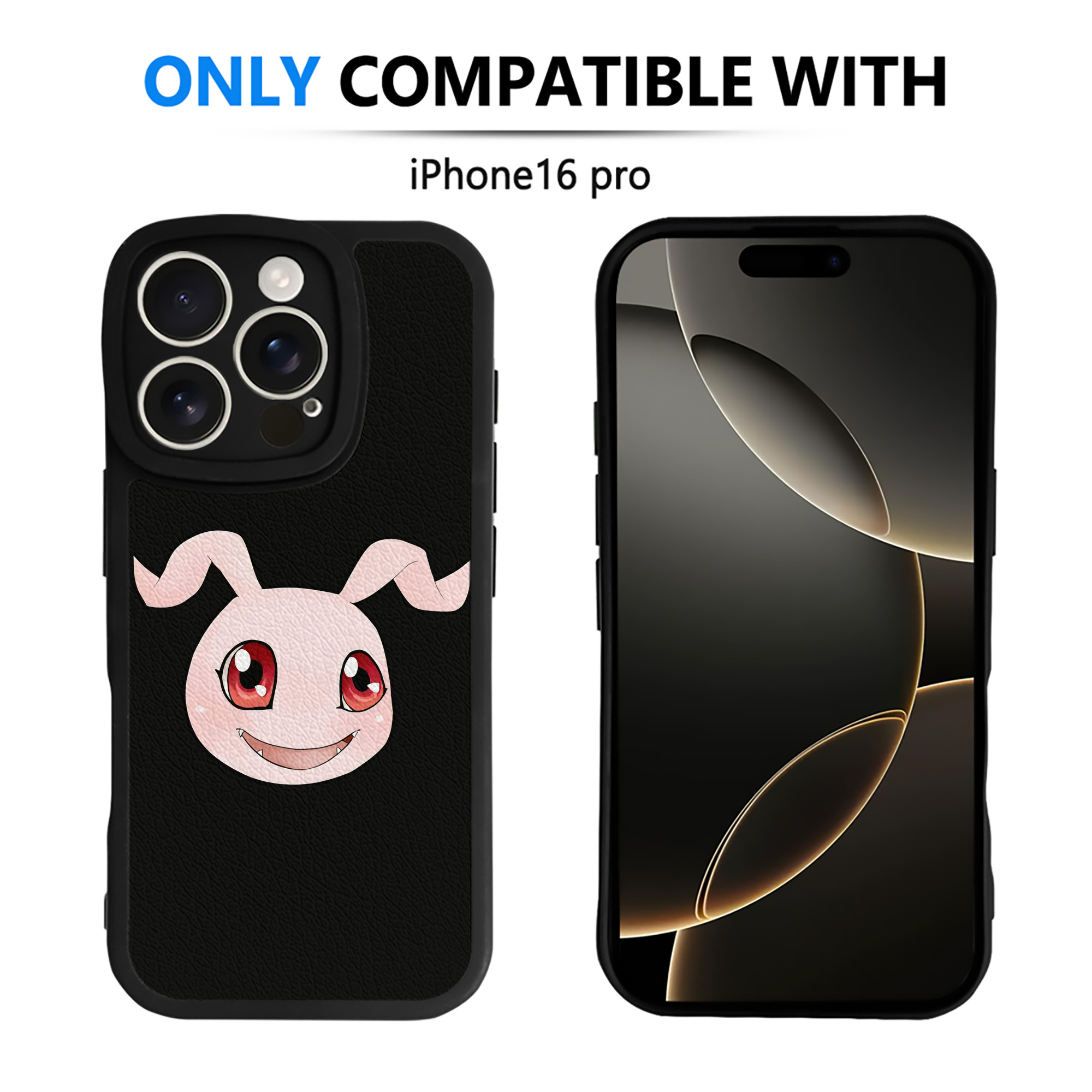 （画像用） Digimon デジタルモンスター/デジモン 【iPhone 16シリーズ対応】シリコンスマホケース（レザー調） 材質：シリコン
